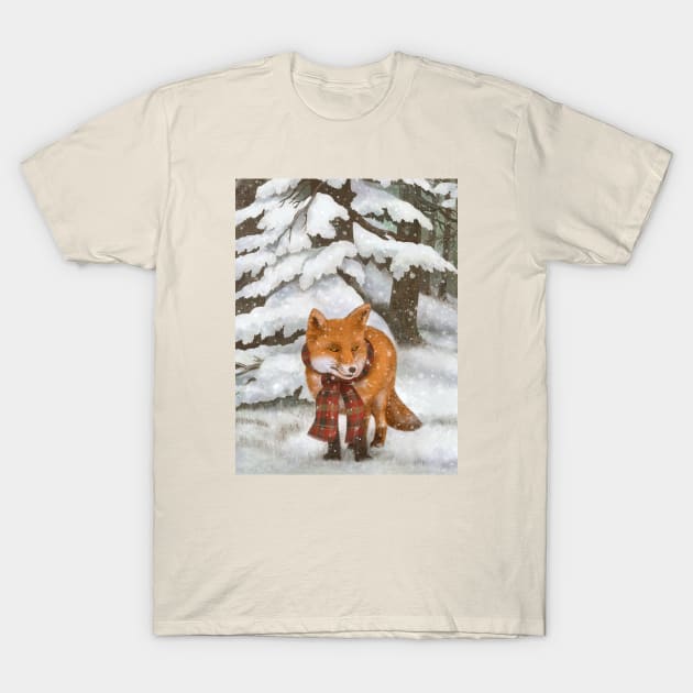 Winter Fox T-Shirt by Terry Fan